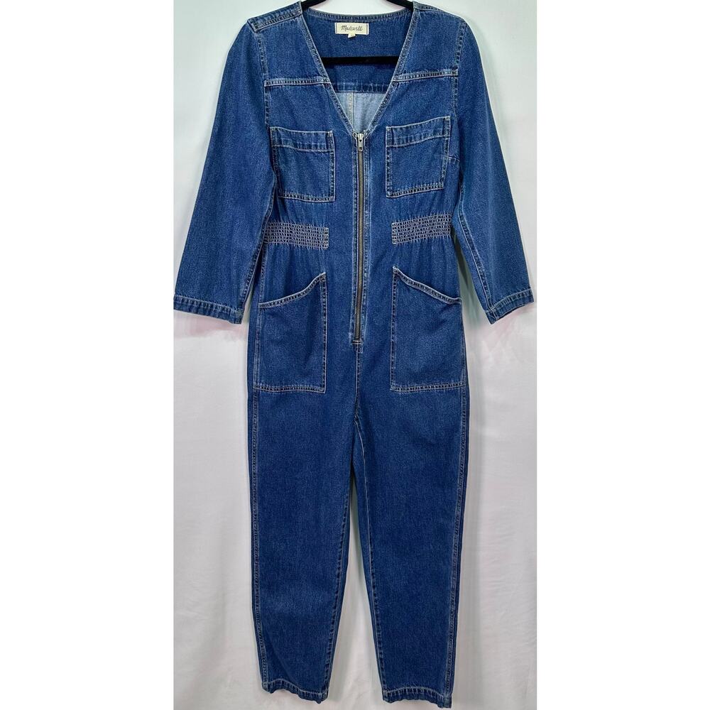 Madewell Denim Jumpsuit Small Blue Zip Front One Piece Coveralls NWOT - Picture 4 of 13